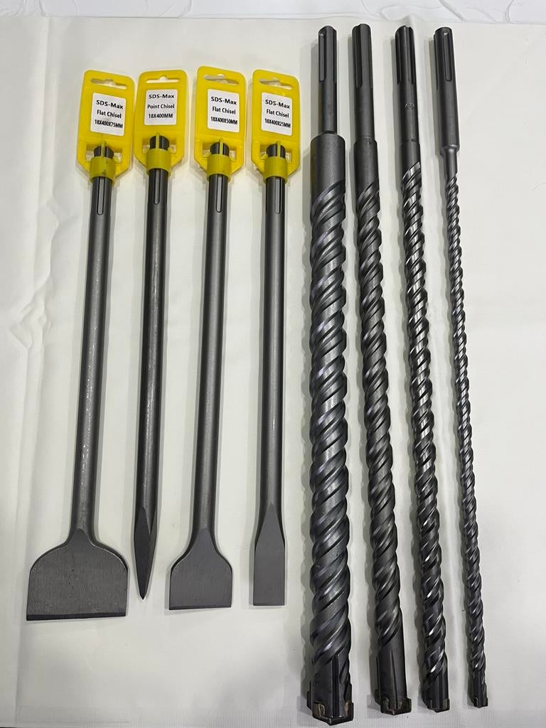 Ensemble de 8 forets et burins SDS Max, neuf, Bricolage & Construction, Enlèvement ou Envoi, Neuf