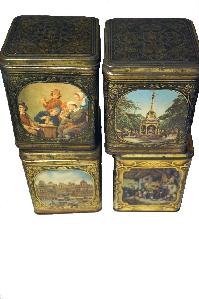 Demaret blikken - set van 4 blikken, Collections, Boîte en métal, Enlèvement ou Envoi, Utilisé, Autre, Autres marques