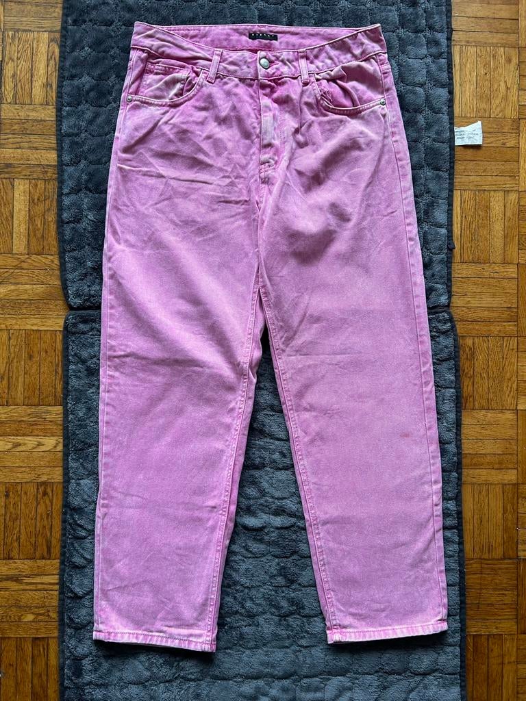 Sisley rechte broek voor heren/dames - lila - maat 33, Kleding | Dames, Broeken en Pantalons, Zo goed als nieuw, Maat 34 (XS) of kleiner