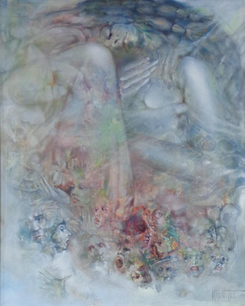 ROGER VAN BELLEGHEM / DROMERIJ / OLIEVERF PANEEL / 107x92cm, Antiek en Kunst, Kunst | Schilderijen | Modern, Ophalen