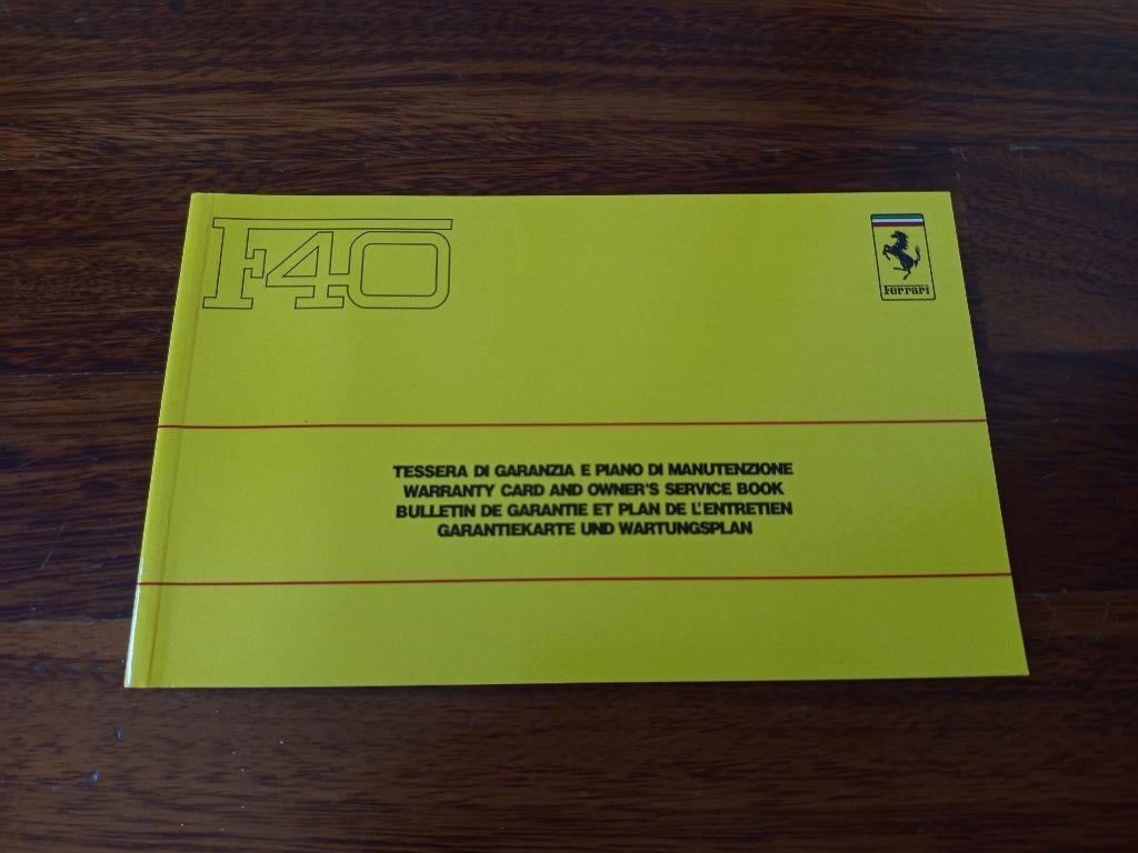 Ferrari F40 Onderhoudshandleiding, Nieuw, Verzenden, Nieuw, Ferrari