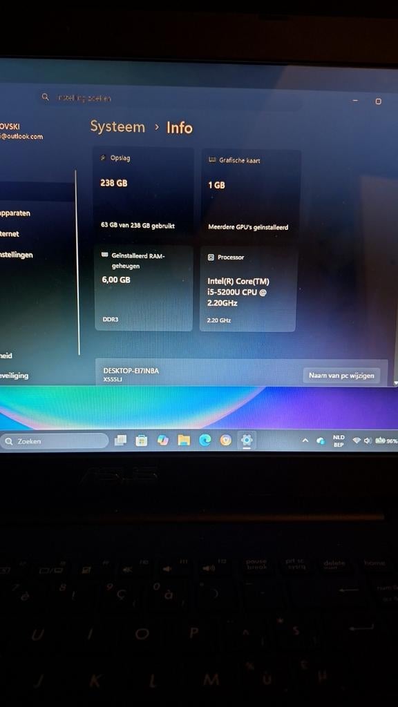 Ordinateur portable Asus, 8 GB, 64 GB ou plus, Enlèvement, Azerty