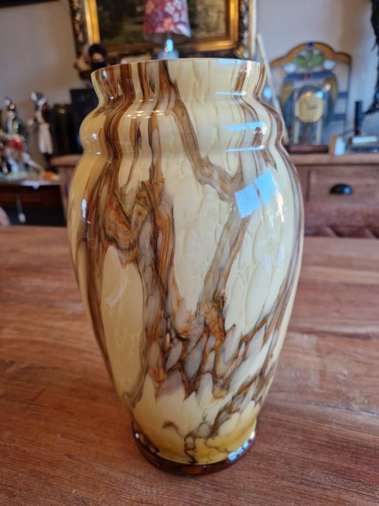 Prachtige Art Deco opaline vaas Scailmont, Antiquités & Art, Antiquités | Vases, Enlèvement ou Envoi