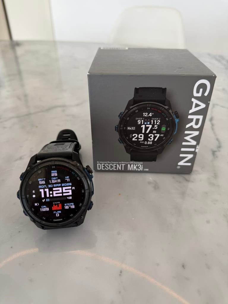 Garmin DESCENT Mk3i 51 mm, Gebruikt, Zwart, Ophalen of Verzenden, Waterdicht