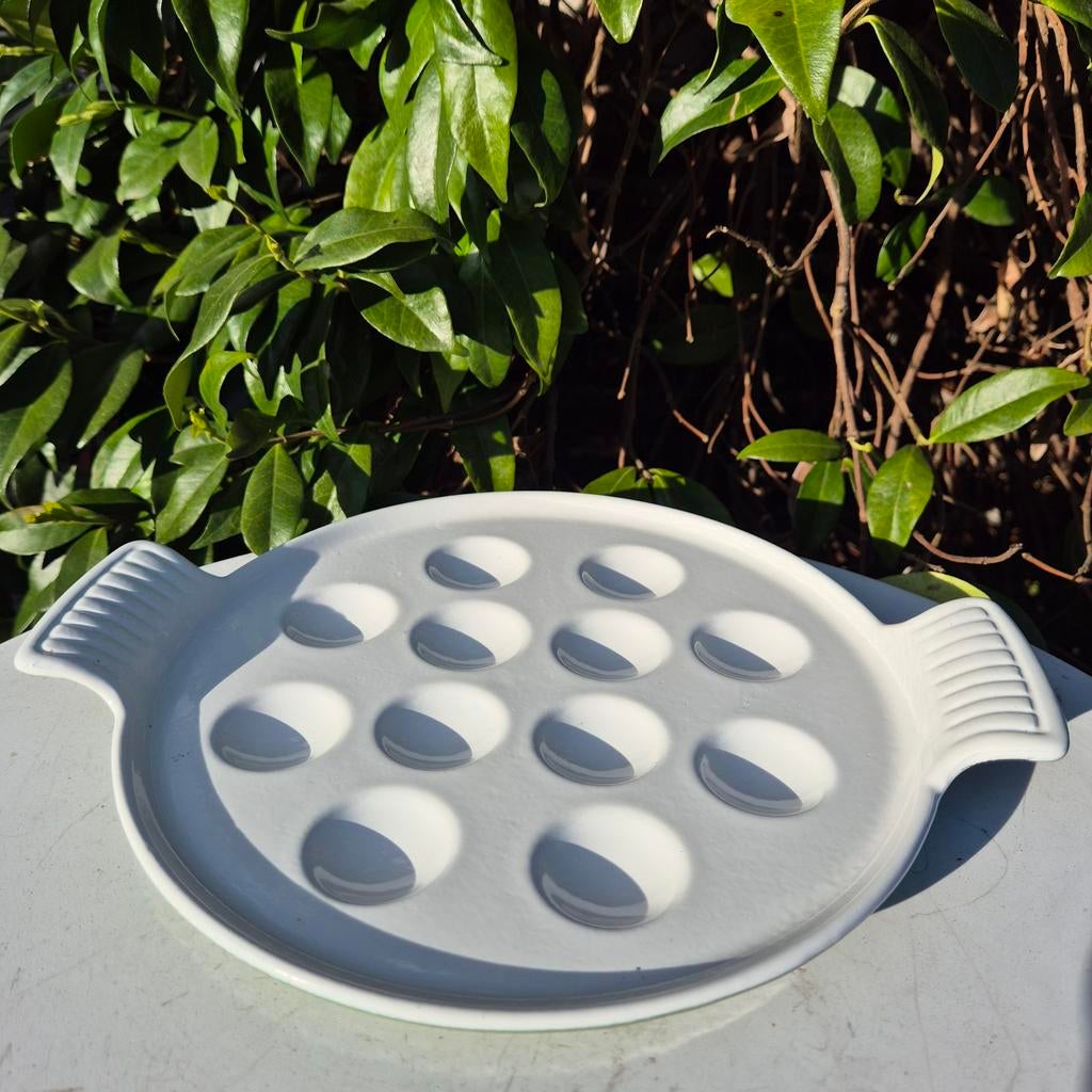 Escargots schaal  gietijzer, made in Belgium, Antiek en Kunst, Antiek | Schalen, Ophalen of Verzenden