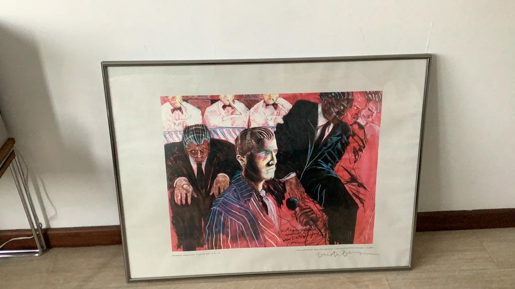 Dees De Bruyne : ingekaderde zware poster gentse feesten, Antiek en Kunst, Ophalen