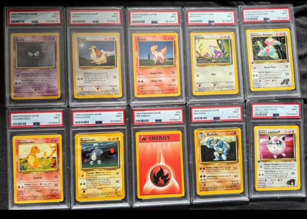 10 pokemon psa graded slabs, Ophalen of Verzenden, Zo goed als nieuw