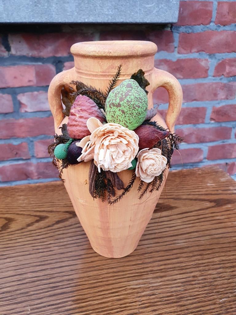 Kruik met gedroogde bloemen, Ophalen of Verzenden