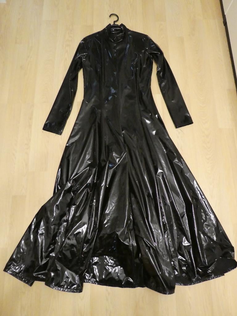 Jurk Lang Breed Lak PVC Zwart, Kleding | Dames, Ophalen of Verzenden, Nieuw, Zwart