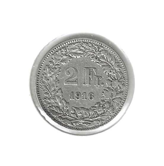 Zwitserland, 2 Francs 1916., Ophalen of Verzenden, Overige landen, Losse munt, Zilver