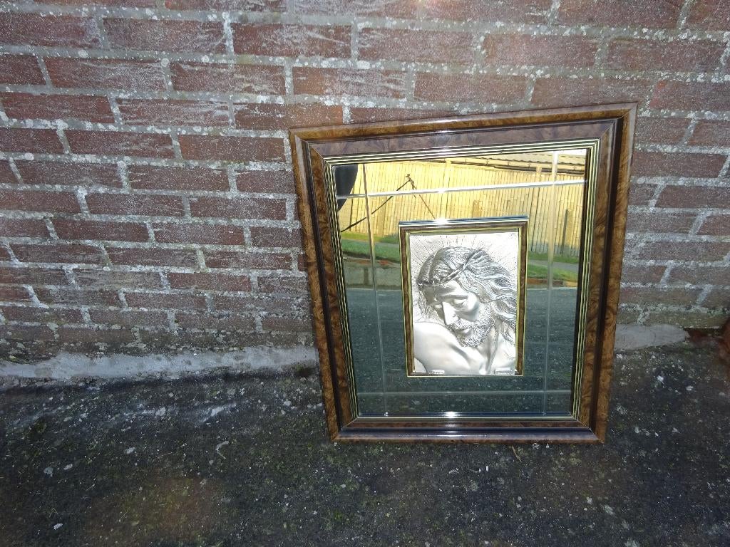 Jezus kader met spiegel, Antiek en Kunst, Ophalen