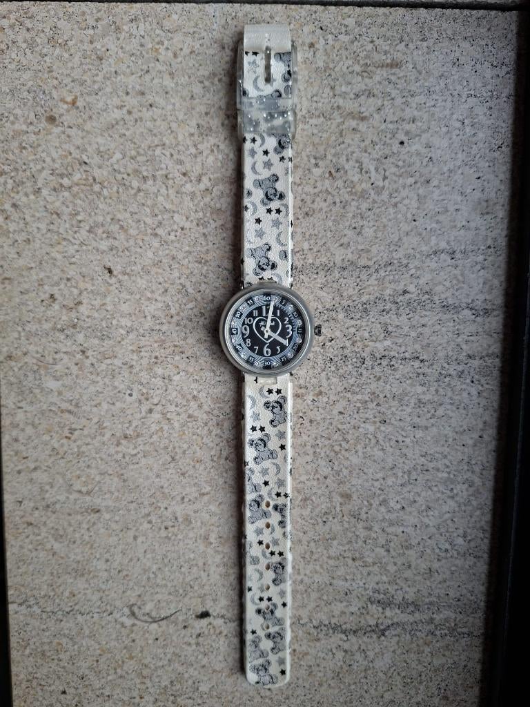 flik-flak horloge, Handtassen en Accessoires, Horloges | Kinderen, Ophalen of Verzenden, Zo goed als nieuw, Beige, Meisje