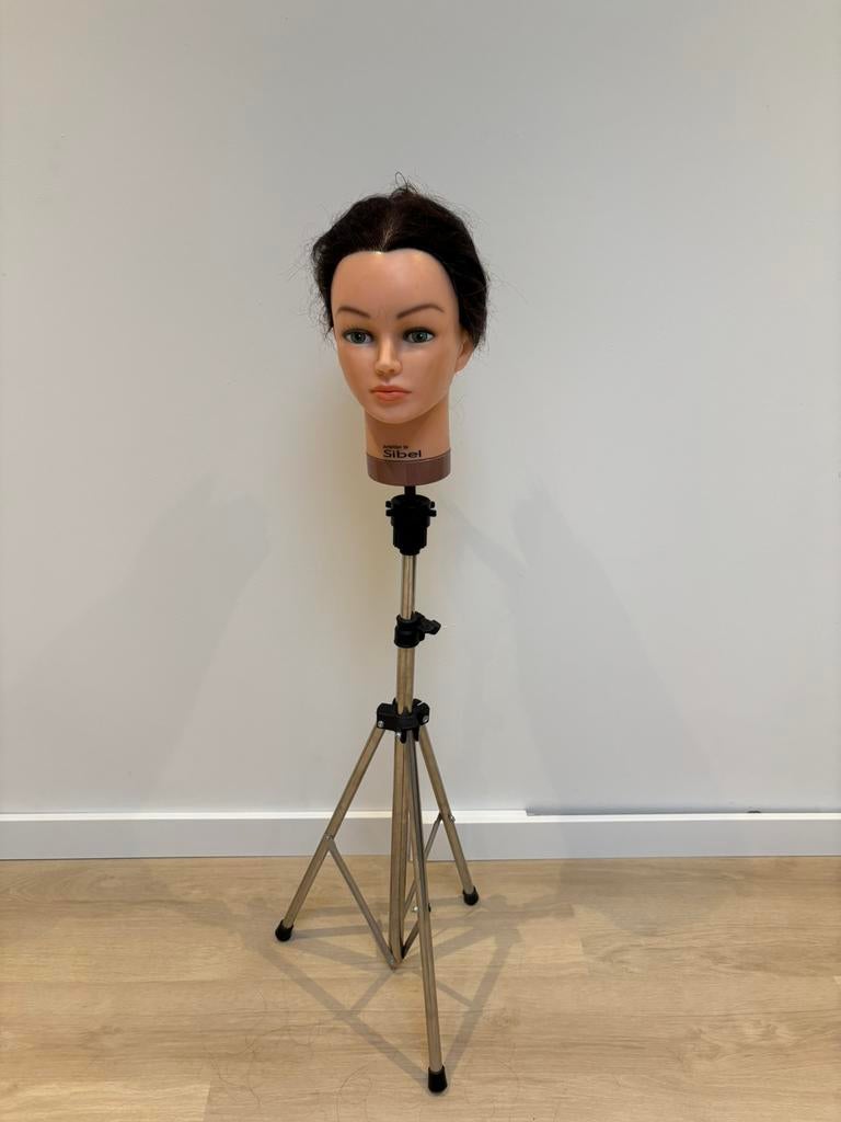 Tête Sibel Real Hair Practice + porte-tête Sibel, Enlèvement, Comme neuf