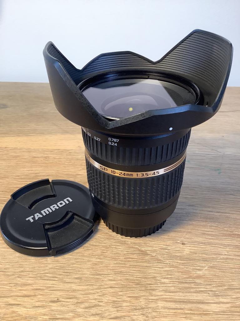 Tamron 10-24mm f/3.5-4.5 Canon + pare-soleil + filtre, Ophalen, Zo goed als nieuw