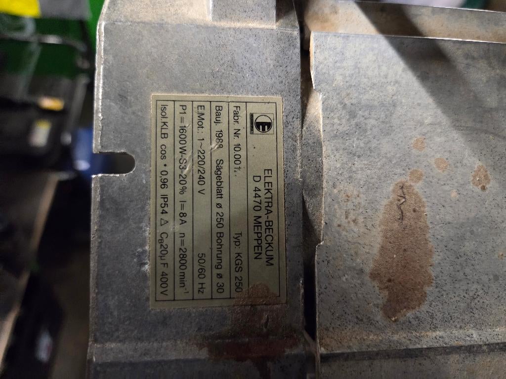 afkortzaag kap- en verstekzaag "Elektra Beckum" op voet, Ophalen, Gebruikt, Afkortzaag, 30 tot 70 mm