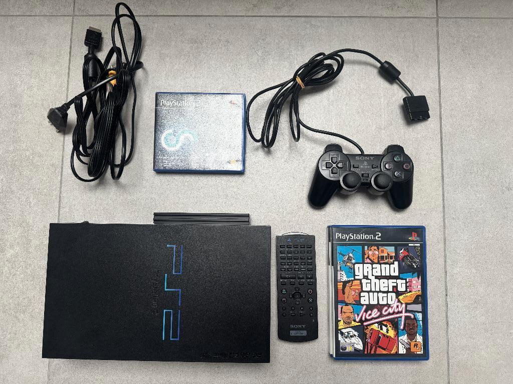 PlayStation 2 + GTA Vice City & GTA 3, Ophalen of Verzenden, Met 1 controller, Gebruikt, Met games