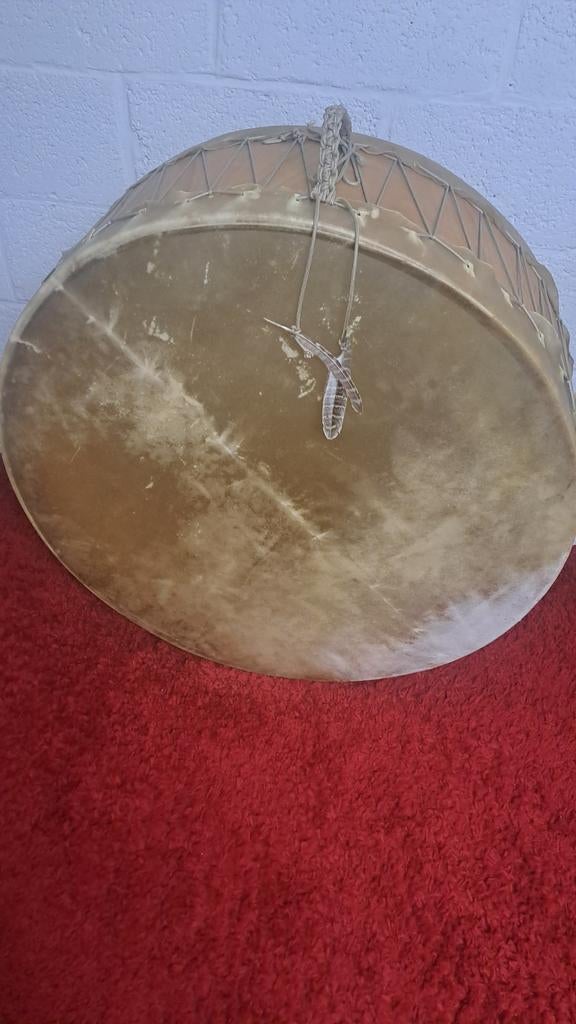 Sjamaandrum koeienhuid, grote moederdrum, Muziek en Instrumenten, Percussie, Ophalen