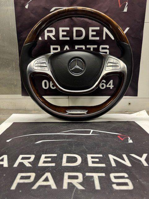 Mercedes S Klasse W222 Stuurwiel Stuur Compleet Hout Bruin, Auto-onderdelen, Gebruikt, -, Ophalen of Verzenden, -