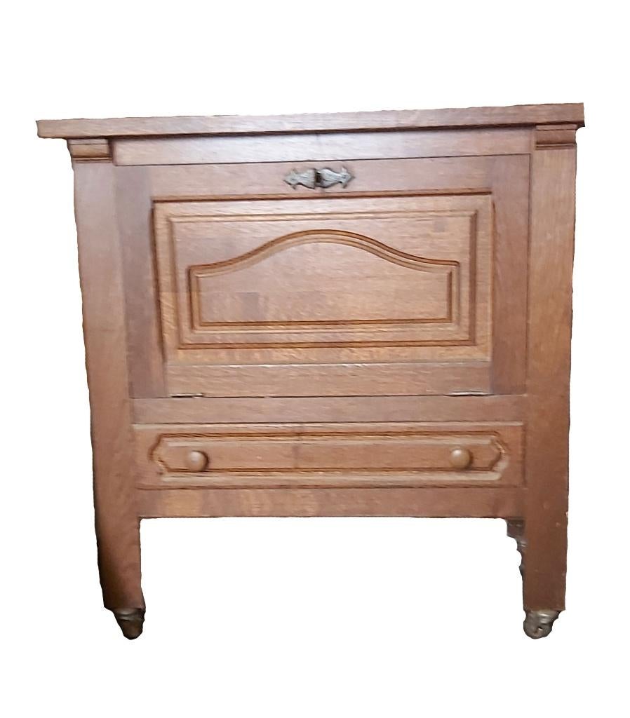 Meuble TV en chêne avec tiroir – meuble hi-fi vintage, 25 à 50 cm, Moins de 100 cm, Enlèvement, Utilisé