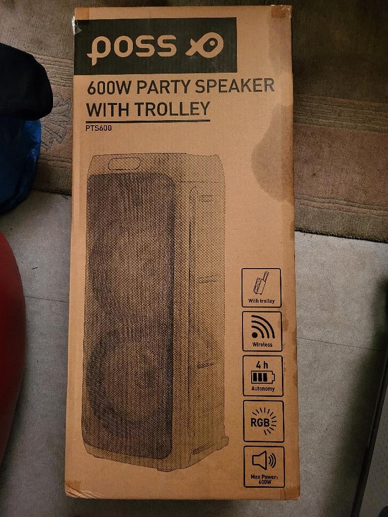 HAUT PARLEUR BLUETOOTH 4H LUMIERES 600 WATT, Neuf, Autres marques, Enlèvement, Autres types