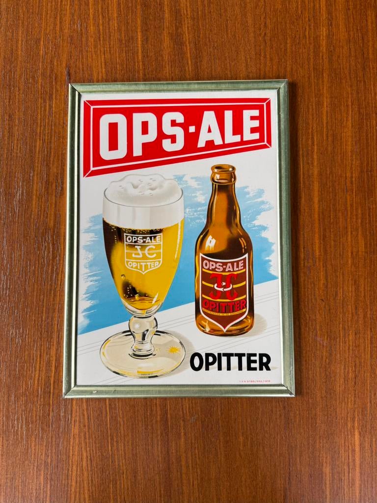 Reclamebord Ops-Ale Opitter Bier, Ophalen of Verzenden, Zo goed als nieuw, Reclamebord
