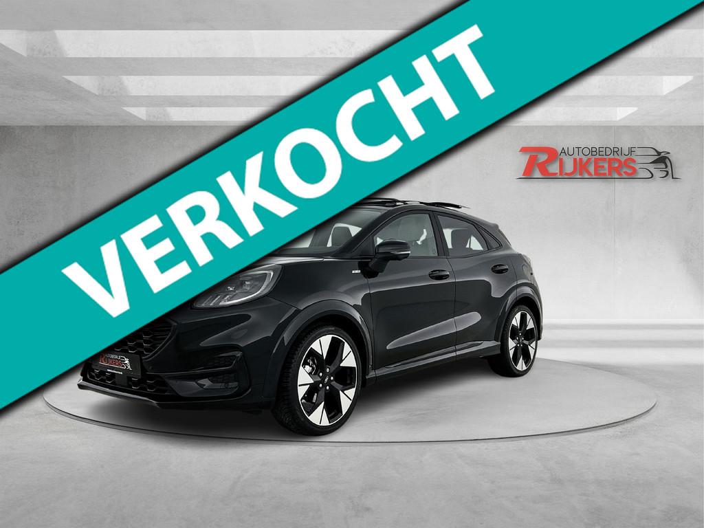 Ford Puma 1.0 EcoBoost Hybrid ST-Line X 155pk,360Camera,Pano, Auto's, 4 deurs, 114 kW, 1273 kg, Zwart
