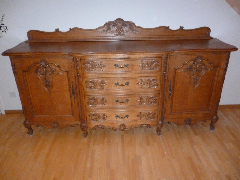Dressoir Louis XV chêne massif - Excellent état, Huis en Inrichting, Kasten | Dressoirs, Gebruikt, 200 cm of meer, 50 tot 75 cm