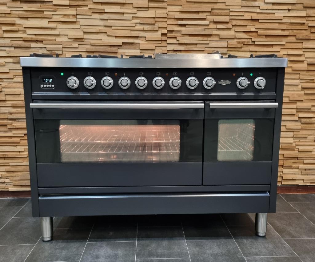 🔥 Poêle Boretti de luxe 120 cm anthracite + 7 brûleurs en, Electroménager, Gaz, Classe énergétique A ou plus économe, Enlèvement ou Envoi