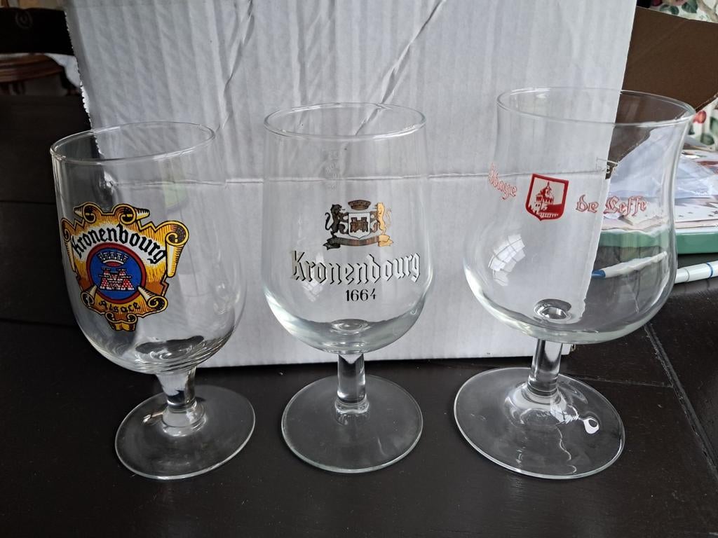 Kronenbourg glazen., Verzamelen, Ophalen of Verzenden, Zo goed als nieuw, Leffe