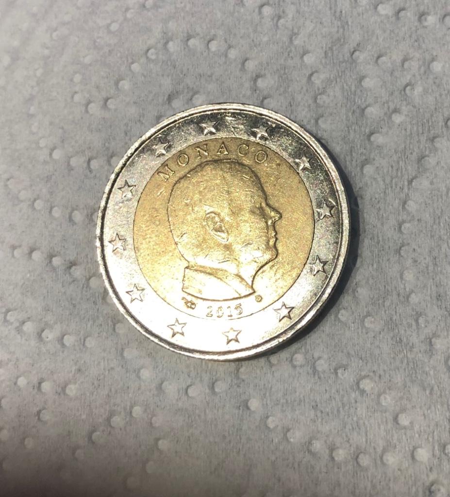 2 Euro munt Monaco 2015, Postzegels en Munten, Ophalen of Verzenden, Monaco, 2 euro, Losse munt