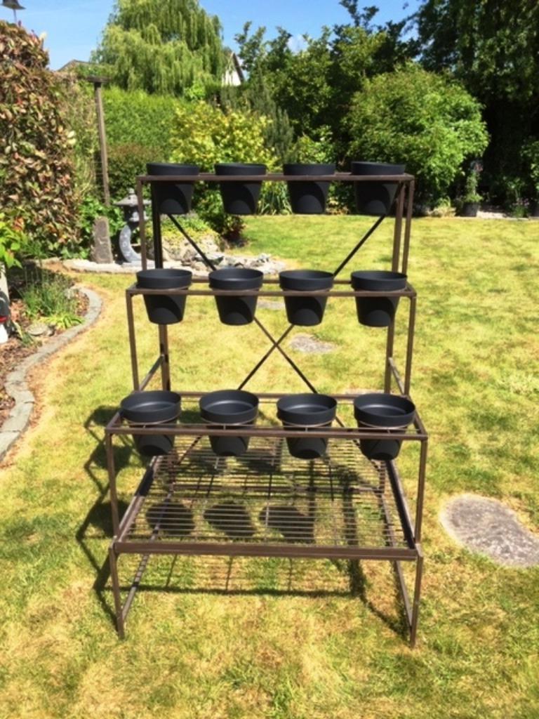 Etagère à plantes en métal patiné, Jardin & Terrasse, Intérieur, Comme neuf, Enlèvement, Métal