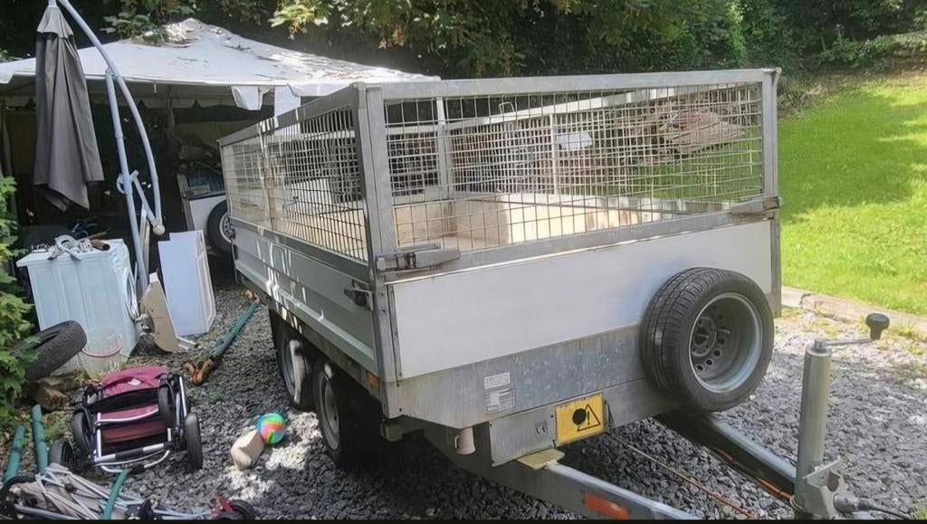 Remorque tribenne de marque SARIS 2700 kg prix 3700 € tvac, Enlèvement, Utilisé