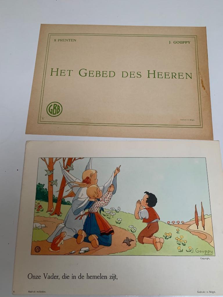 Het Onze Vader J. Gouppy: oude schoolprenten, Ophalen of Verzenden