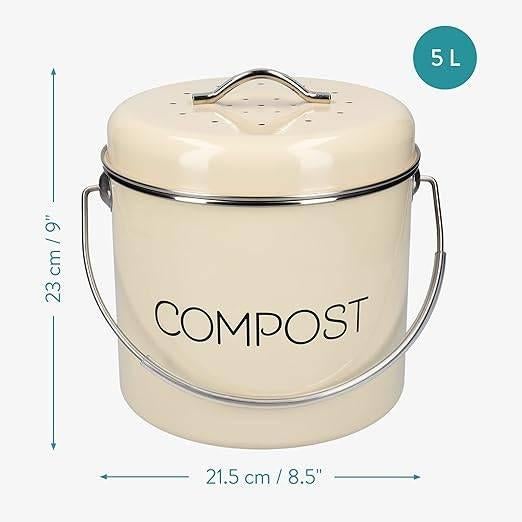 metalen compostbak | 5L | GRATIS LEVERING, Tuin en Terras, Aarde en Mest, Verzenden, Compostbak