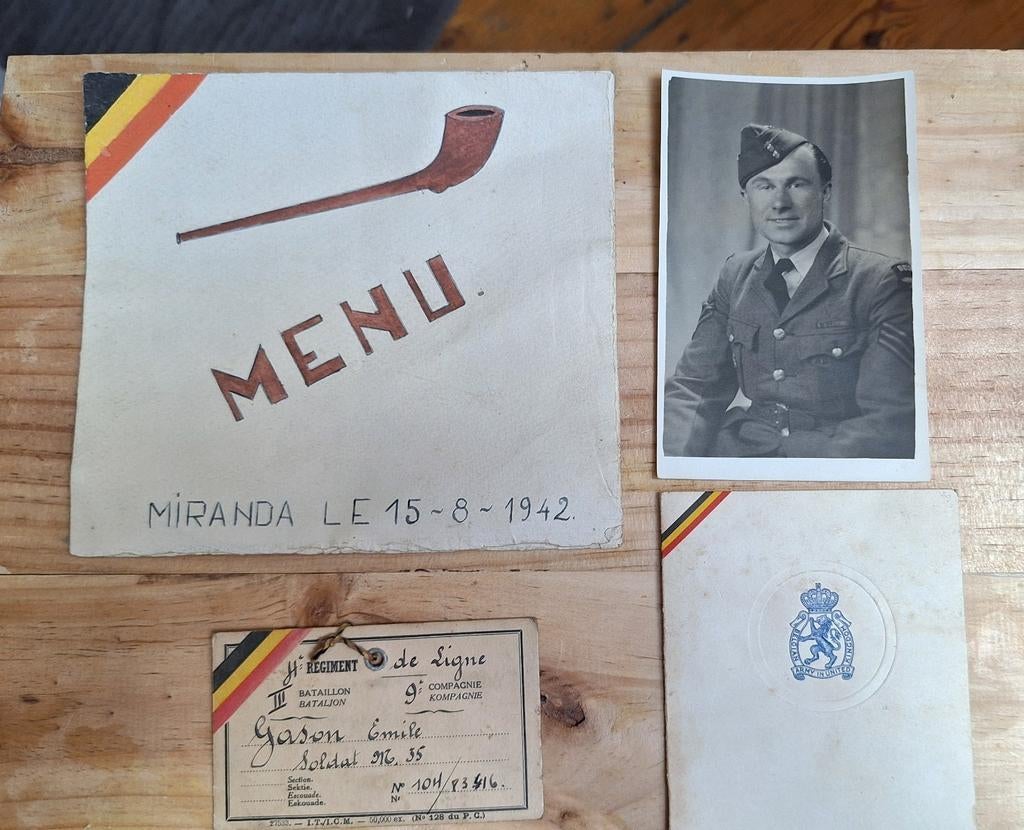 WW2 ABBL soldat Belge camp Miranda Brigade Piron, Collections, Enlèvement ou Envoi