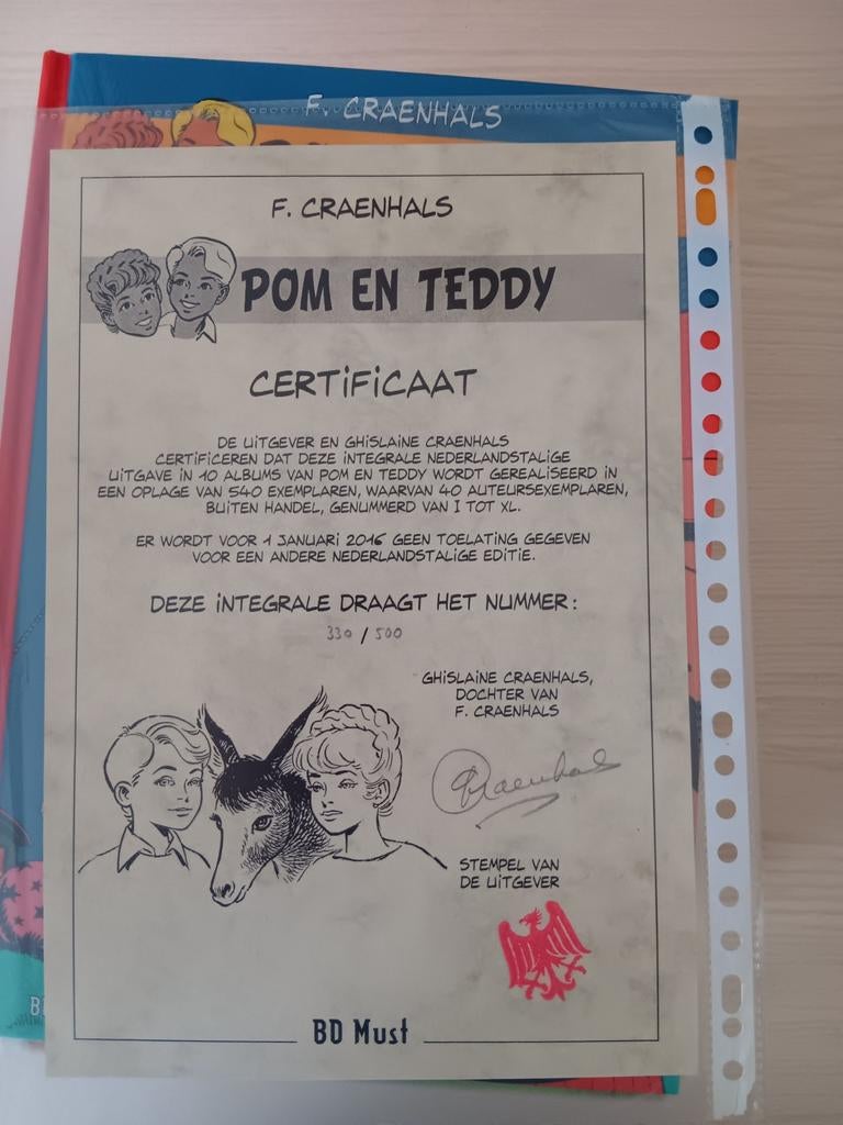Pom and Teddy 10 numéros, couverture rigide avec certificat, Livres, Enlèvement ou Envoi