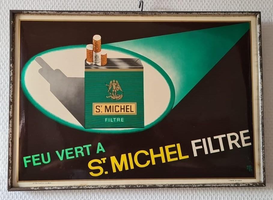 panneau d'affichage glacoïde de Saint-Michel, Otten, 1970, Collections, Enlèvement ou Envoi, Utilisé, Autres types