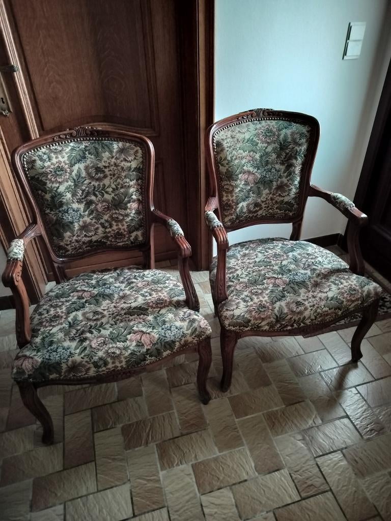 Fauteuils anciens de style Louis XV, Antiquités & Art, Antiquités | Meubles | Chaises & Canapés, Enlèvement