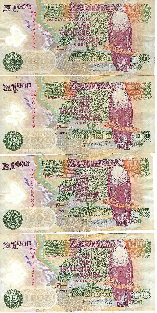 Zambia - gebruikte bankbiljetten, Postzegels en Munten, Bankbiljetten | Afrika, Verzenden, Zambia, Setje