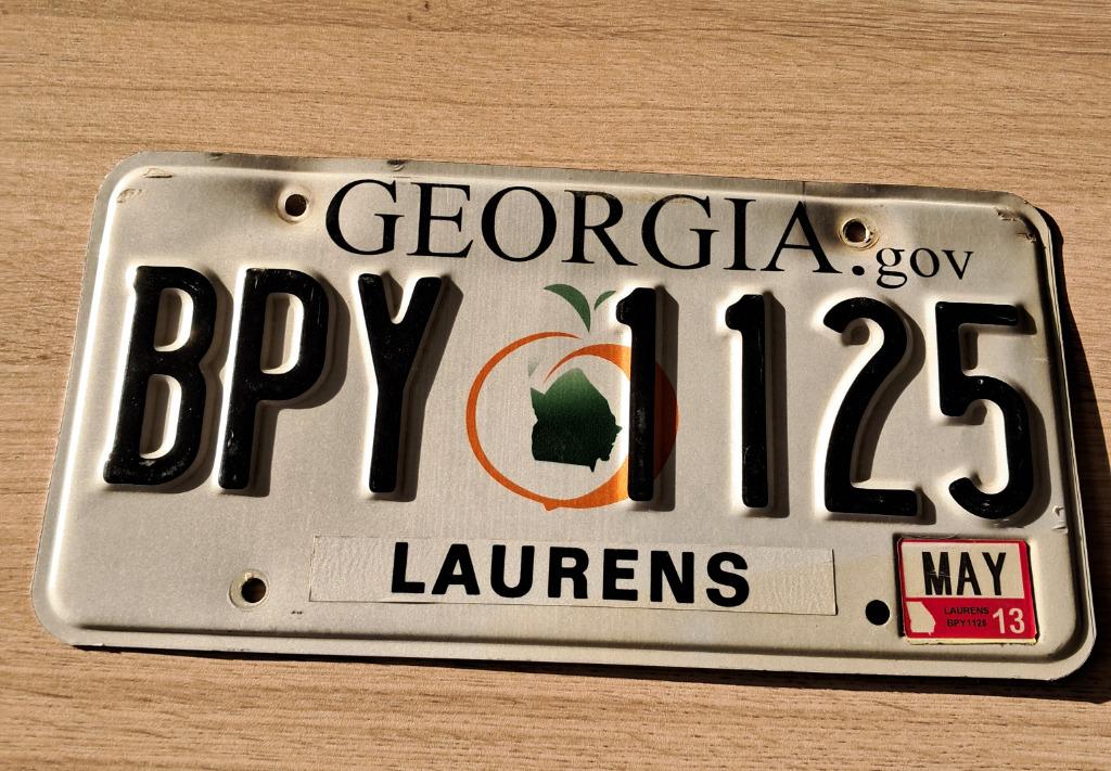 Georgia USA licence plate, Ophalen of Verzenden, Gebruikt, Auto's