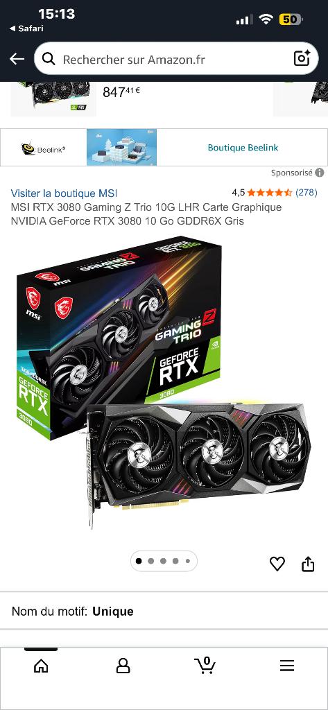 Msi Rtx 3080 Gaming Trio Z 10go, Computers en Software, Videokaarten, Ophalen, Zo goed als nieuw, Nvidia, HDMI