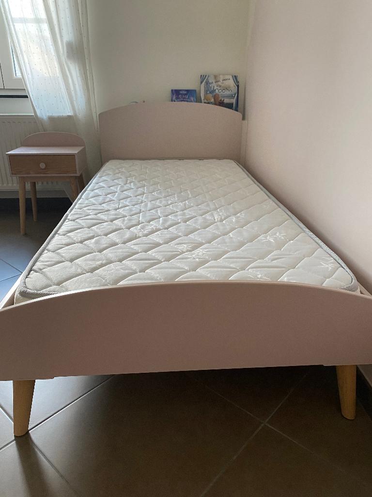 Vertbaudet Kinderbed + Nachtkastje, 180 cm ou plus, 85 à 100 cm, Comme neuf, Enlèvement
