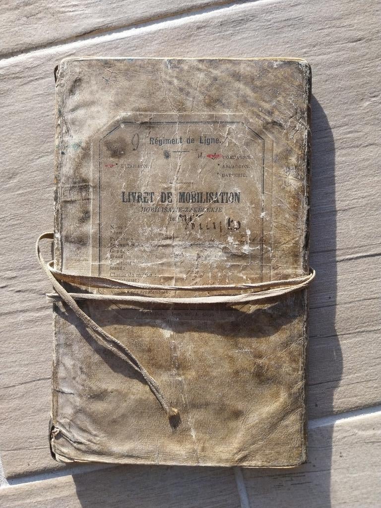 Carnet de mobilisation ABBL WW1 avant 1914 9e ligne Anvers, Collections, Objets militaires | Général, Enlèvement ou Envoi