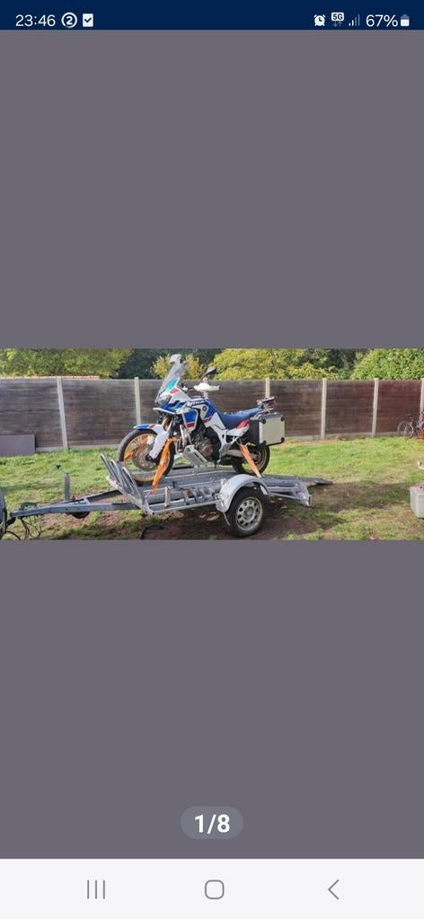 TE HUUR.  MOTO TRAILER voor brommer of motor, Enlèvement, Comme neuf