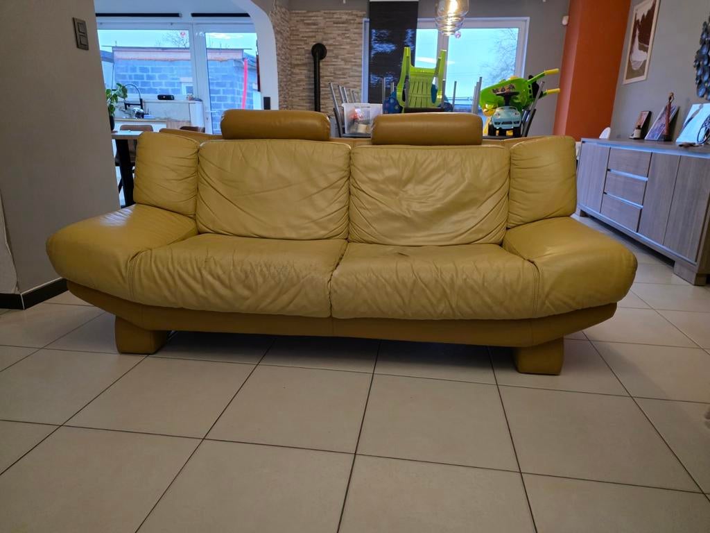 Salon en cuir italien, Maison & Meubles, Enlèvement ou Envoi, Cuir