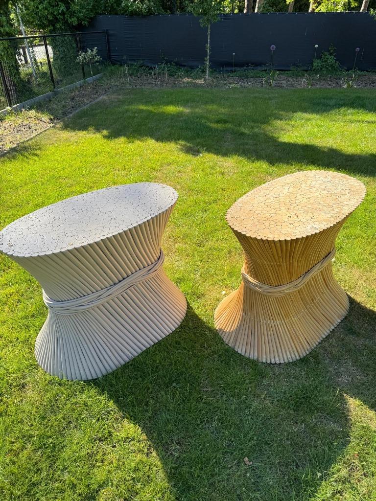 Eettafel MC Guire 1970 bamboe- 2 stuks, 100 à 150 cm, Enlèvement, Utilisé, 50 à 100 cm