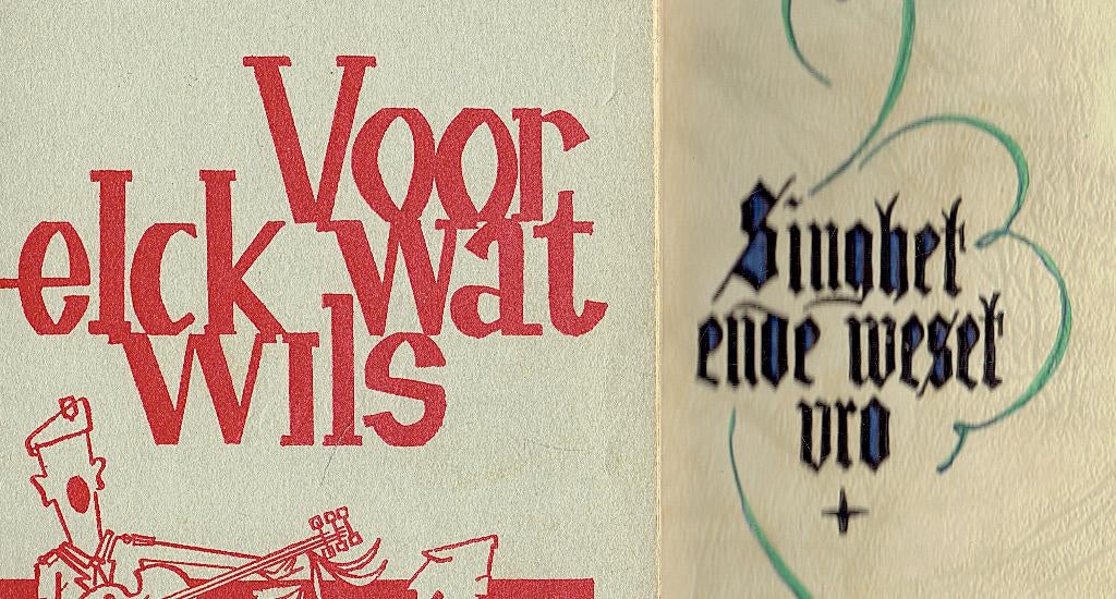 Volksliedjes  Singhetende weset vro & Voor elck wat wils., Boeken, Ophalen of Verzenden, Gelezen, Diverse