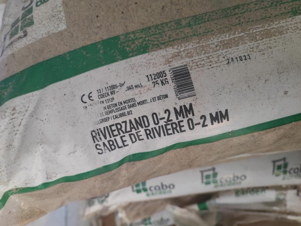 Zand 8 x 25 kg 0-2 mm, Enlèvement