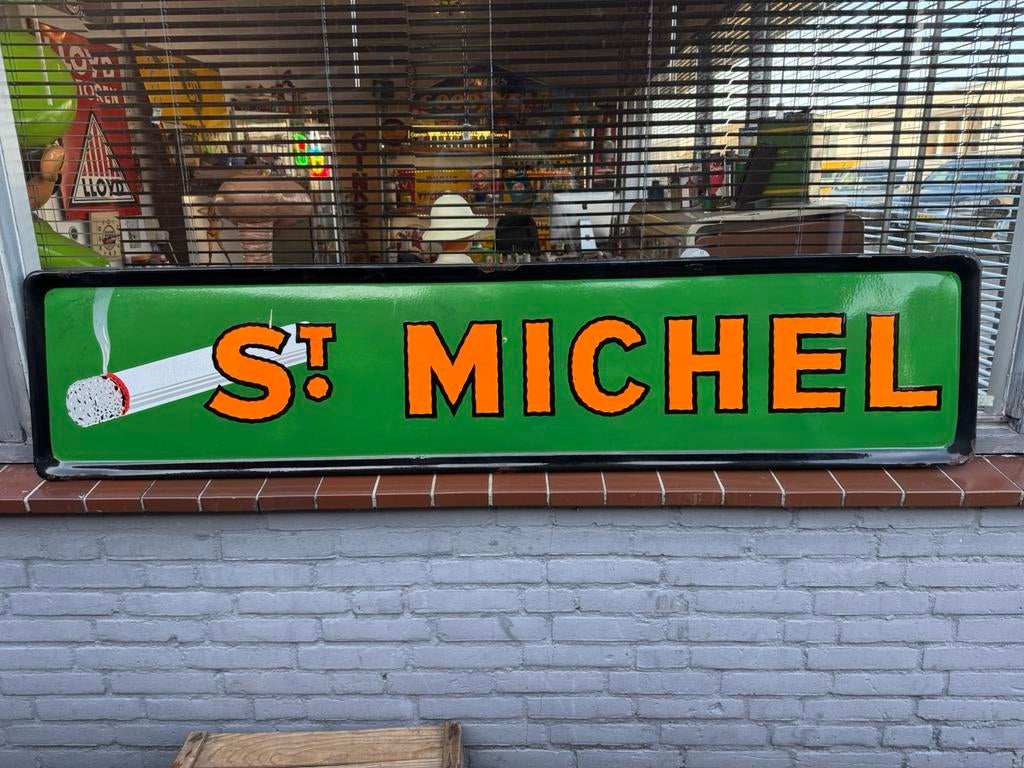 Panneau d'affichage émaillé Saint MICHEL 1949, Enlèvement, Utilisé, Panneau publicitaire