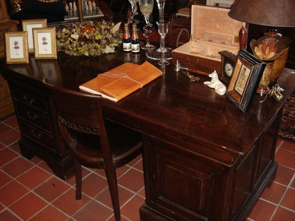 HANDGEMAAKT SCHRIJFBURO - BURO - BUREAU TEAKHOUT, Enlèvement